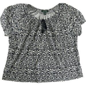 Ralph Lauren Blouse Black Womens Size 2X 100% Cotton